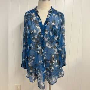 Bellatrix Sheer Blue Floral Blouse